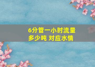 6分管一小时流量多少吨 对应水情